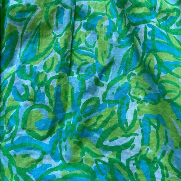 Lilly Pulitzer Sarasota Beaded Tunic Fresh Citrus Aqua Blue Lime Green size S - Picture 8 of 9